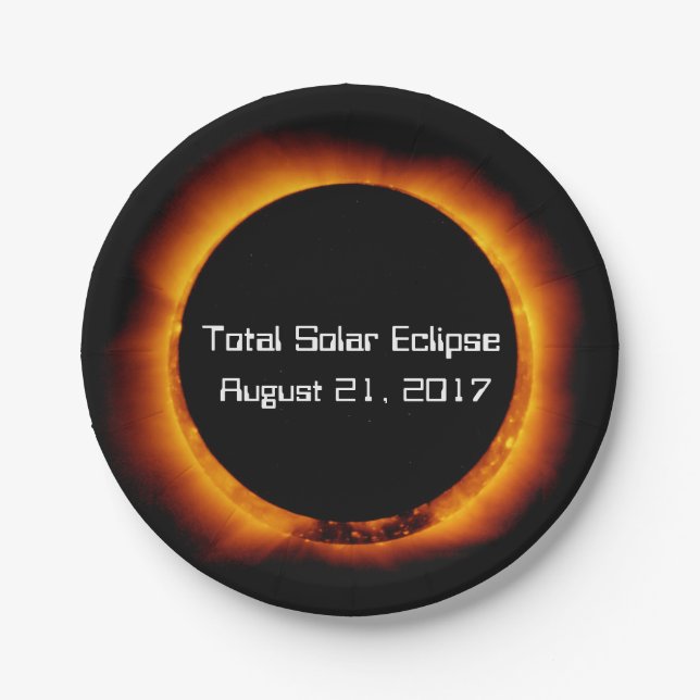 Prato De Papel Eclipse Solar Total 2017 (Frente)