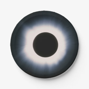 Prato De Papel Eclipse Solar Total em Preto e Branco