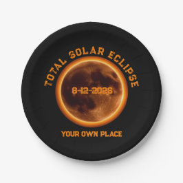 Prato De Papel Eclipse Total do Sol 12 de Agosto de 2026