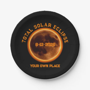 Prato De Papel Eclipse Total do Sol 12 de Agosto de 2026