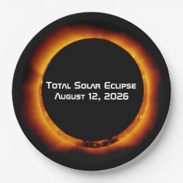 Prato De Papel Eclipse Total do Sol de 2026