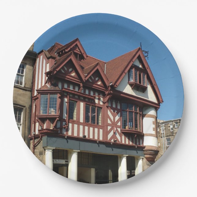 Prato De Papel Edifício de carvalho Tudor, Edimburgo, Escócia (Frente)