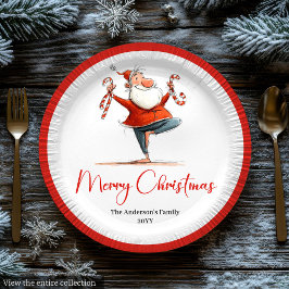 Prato De Papel Editable Santa Claus Humor Christmas Paper Plates