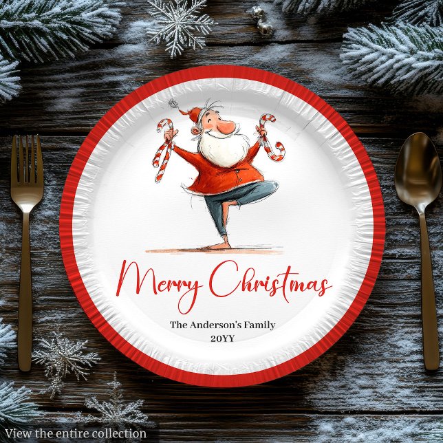 Prato De Papel Editable Santa Claus Humor Christmas Paper Plates (Editable Santa Claus Humor Christmas Paper Plates

)