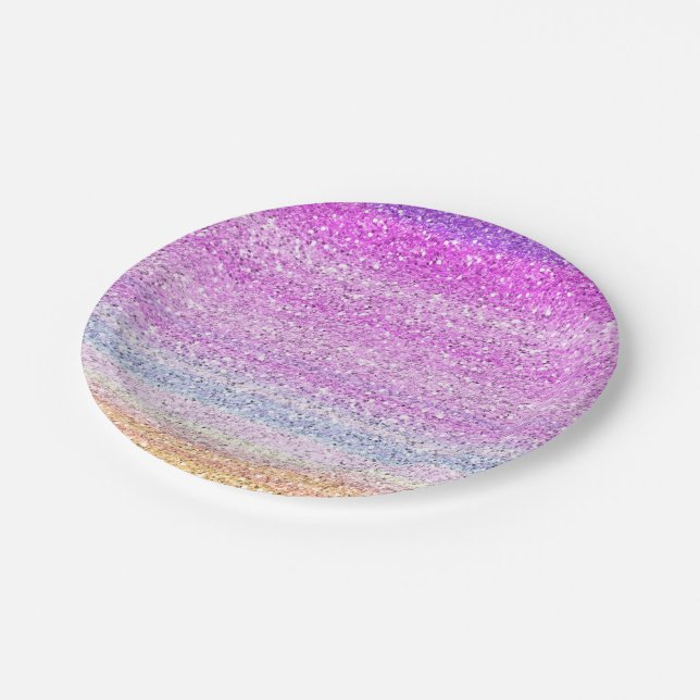 Prato De Papel Efeito da faísca do espectro de cor (Inclinado)