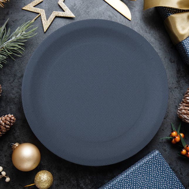 Prato De Papel Efeito de arenque simples marinho Férias de Natal (Criador carregado)