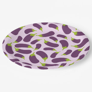 Prato De Papel EggPlant EggPlant Purple Vegetal Design