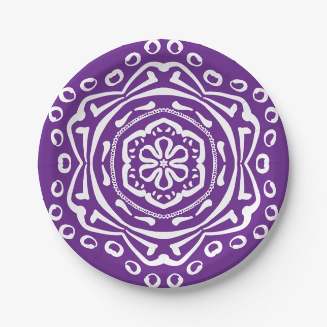 Prato De Papel EggPlant Mandala (Frente)