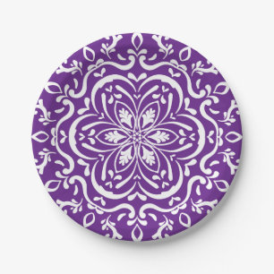 Prato De Papel EggPlant Mandala