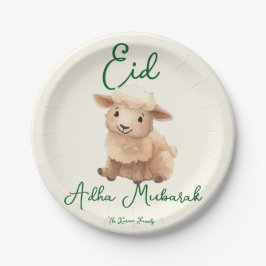 Prato De Papel Eid Al Adha Bege Cute Ovelha Jantar