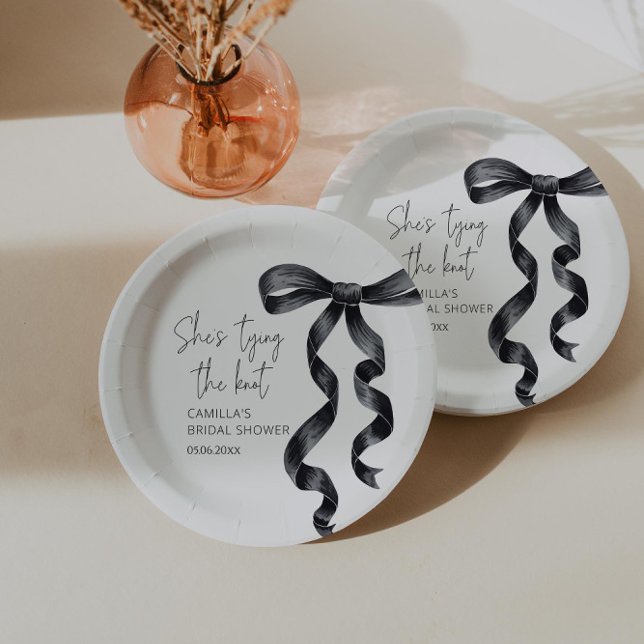 Prato De Papel Ela é Casando Chá de panela Arco Negro (Criador carregado)