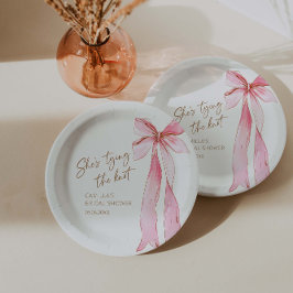 Prato De Papel Ela é Casando de Arco de Rosa