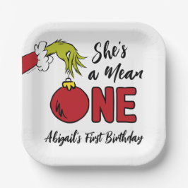 Prato De Papel Ela é Má | Aniversário do Grinch