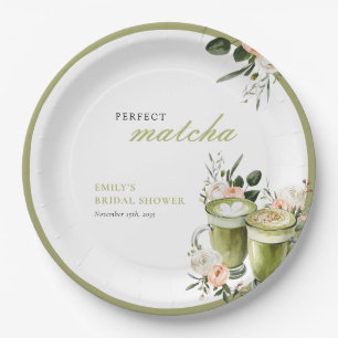 Prato De Papel Ela Encontrou Seu Chá de Noiva de Matcha Perfeito
