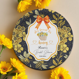 Prato De Papel Ela Encontrou Seu Chuveiro de Noiva de Mel  