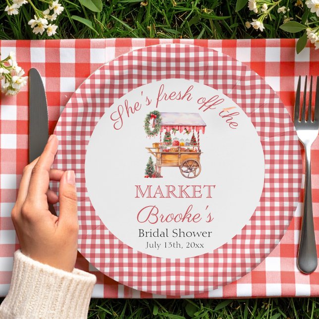 Prato De Papel Ela está fresca do mercado de Natal Noiva Shower (Criador carregado)