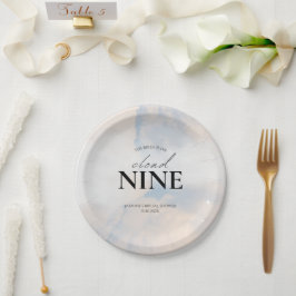 Prato De Papel Ela está no Chuva de Amor Chá de Bebê Céu Pastel S