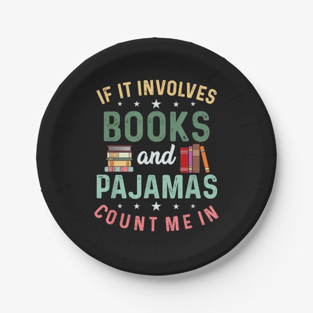 PRATO DE PAPEL ELE ENVOLVE LIVROS E PAJAMAS CONTAM COMIGO EM LEIT (Frente)
