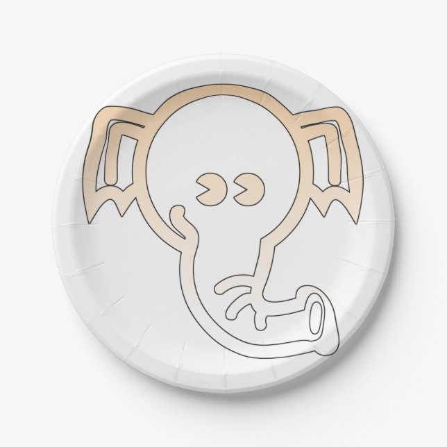 Prato De Papel elefante (Frente)