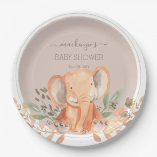 Prato De Papel Elefante Aquarela Boho Safari