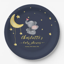 Prato De Papel Elefante Bonito Com Pequeno Chá de fraldas De Borb