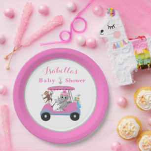 Prato De Papel Elefante de Golfe e Chá de Macaco