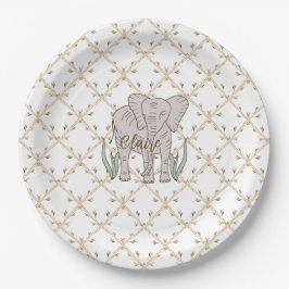 Prato De Papel Elefante e Bambu