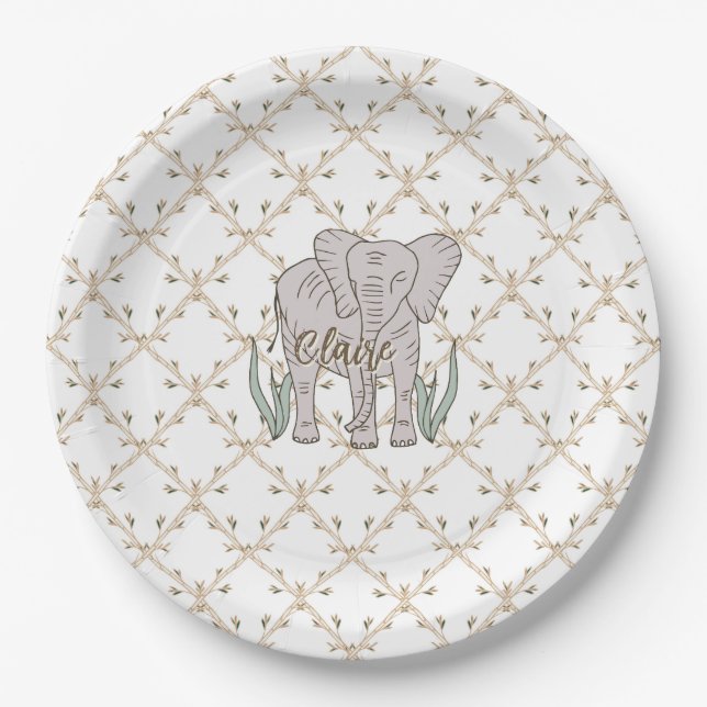 Prato De Papel Elefante e Bambu (Frente)