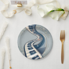 Prato De Papel Elegance in piano keys and blossoms.