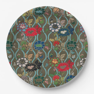 Prato De Papel Elegância Japonesa: Vintage Floral