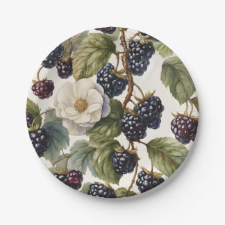 Prato De Papel Elegância Real Creme Amora e Flores