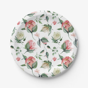 Prato De Papel Elegância Rústica Casamento Cor-de-Rosa Bege Banho