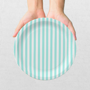 Prato De Papel Elegant Bride & Co. Chá de Noiva Azul Turquesa