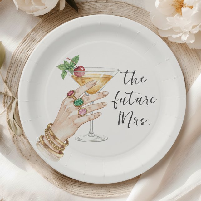 Prato De Papel Elegant Cocktail Bridal Shower (Perfect cocktail theme for a sophisticated and unforgettable bridal shower.)