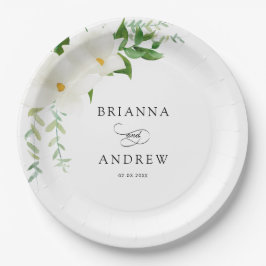 Prato De Papel Elegant Floral Magnolia Wedding 