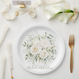 Prato De Papel Elegant Ivory Floral Wedding