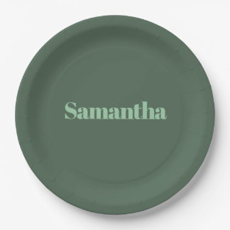 Prato De Papel Elegant Personalized Name Typography |sage green