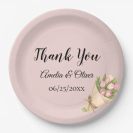 Prato De Papel Elegant Pink Tulips Bouquet Wedding