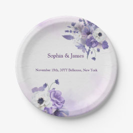Prato De Papel Elegant Purple Watercolor wedding