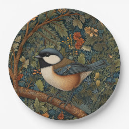 Prato De Papel Elegant Retro Art Nouveau woodland bird