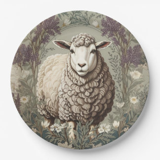 Prato De Papel Elegant Sheep Lavender Flower Background