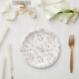 Prato De Papel Elegant Wildflower Rustic Floral Garden Plate