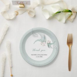 Prato De Papel Elegante Belo Eucalyptus Watercolor Art