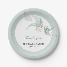 Prato De Papel Elegante Belo Eucalyptus Watercolor Art