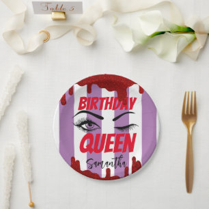 Prato De Papel Elegante Birthday Queen 18th   21ruas   40.o   50.
