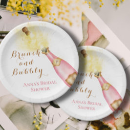 Prato De Papel Elegante Brunch e Chá de panela Bubble