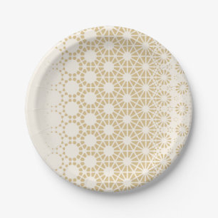 Prato De Papel Elegante Chá de fraldas geométrico Dourado Napkins