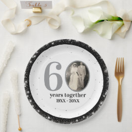 Prato De Papel Elegante Diamante Personalizado para Bodas de 60 A