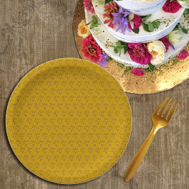 Prato De Papel Elegante emblema francês do ouro, bandeira, França