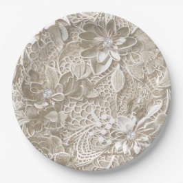 Prato De Papel Elegante, estes rendas e diamantes